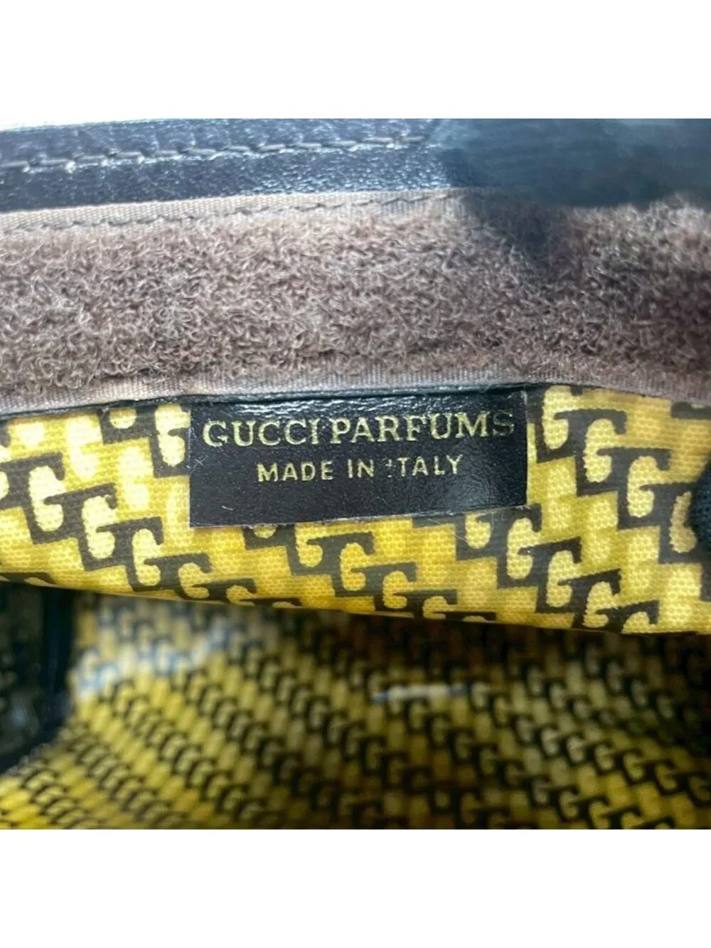 Gucci Sherry Line Clutch Suede Brown Leather